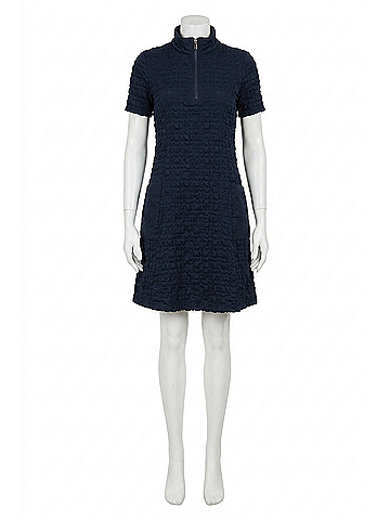 Joseph Ribkoff A-Line Textured Dress in Midnight Blue (view 1)