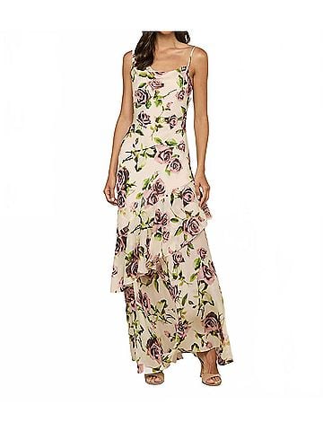 L'Agence Viola Silk Cowl-Neck Gown in Romantic Rose (view 2)