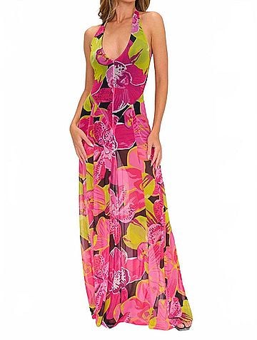 Show Me Your Mumu Katia Maxi Dress in Tropic Nights Mesh (view 2)