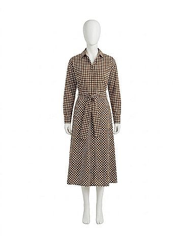 Ann Mashburn Charlie Shirtwaist Dress in Tobacco/Ivory (view 1)