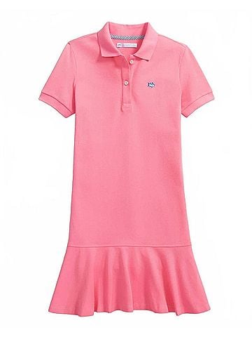 Southern Tide Women's Skipjack Dropwaist Polo Dress in Sea Pink (view 2)