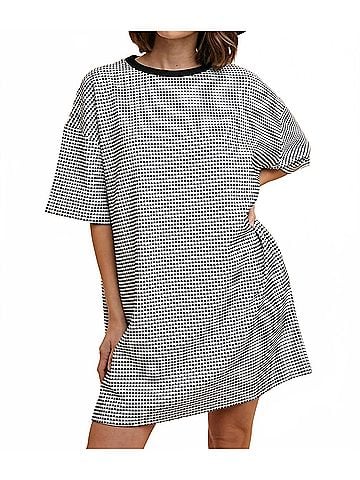 ANNIEWEAR Lose My Mind Knit Dress in Black/ White (view 2)