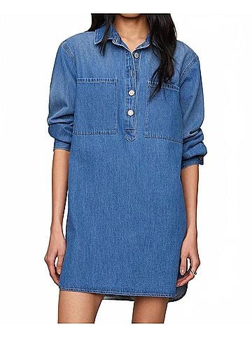 Z Supply Lucie Denim Shirt Dress in Dreamstate (view 2)