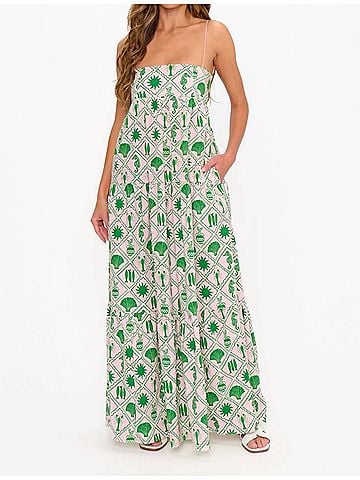 Show Me Your Mumu Long Weekend Maxi Dress in Coastal Collage (view 2)