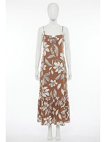 O'Neill Tasmin Floral Midi Dress in Carob Brown (view 1)
