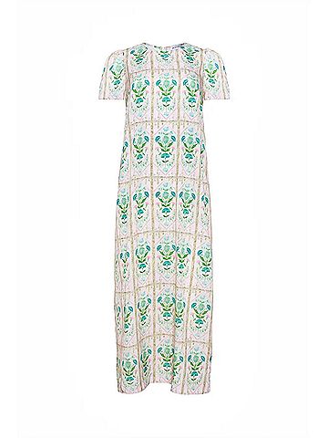 Hunter Bell Valerie Midi Dress in Pink Trellis (view 1)