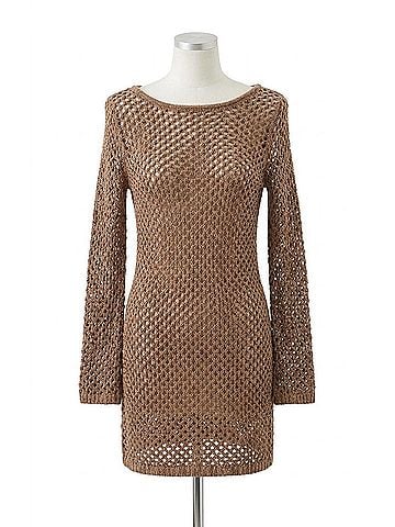 Z Supply Calabria Shimmer Crochet Dress in Campfire (view 1)