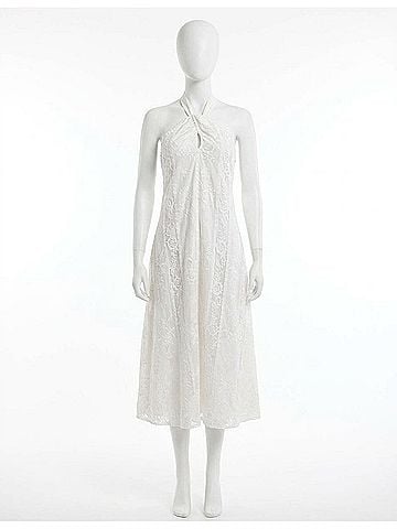 Line & Dot Pienza Halter Midi Dress in White (view 1)