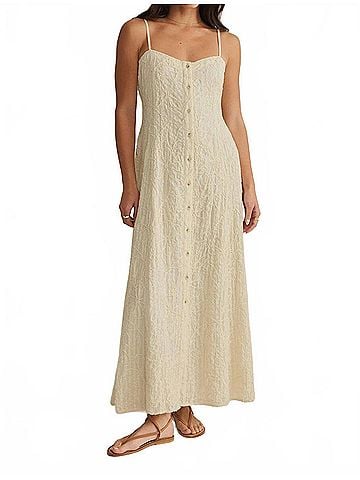 Z Supply Angel Eyes Textured Midi Dress in Champagne (view 2)