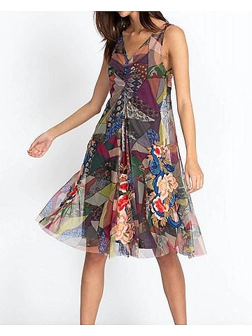 Johnny Was Cassia Mesh Dress in Multi (view 2)