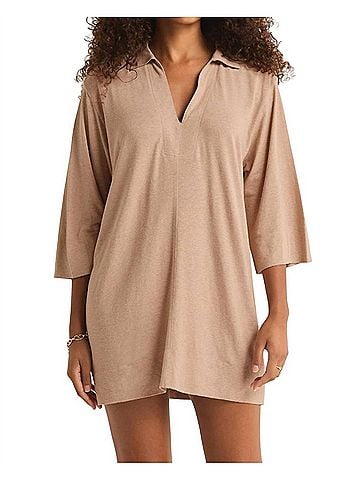 Z Supply Mallory Slub Cover Up in Iced Coffee (view 2)
