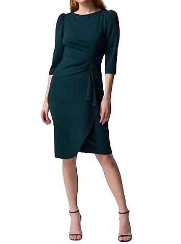 Joseph Ribkoff Scuba Sheeth Dress in Alpine Green (view 2)