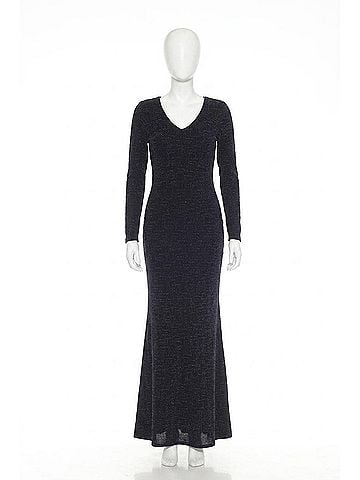Joseph Ribkoff Shimmery V-Neck Long Sleeve Evening Dress in Navy (view 1)