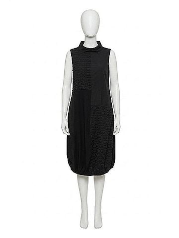 Joseph Ribkoff Bubble Jacquard Sleeveless Cocoon Dress in Black (view 1)
