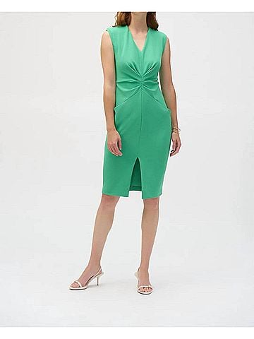 Joseph Ribkoff V-Neckline Sleeveless Sheath Dress in Garden Green (view 2)