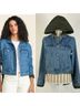 Veronica Beard 90% Cotton 10% Viscose 100% Nylon Solid Blue Denim Jacket Size S - photo 4