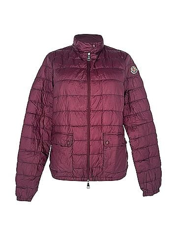 Moncler Moncler Lans Zip-Up Down Jacket in Burgundy Polyamide (view 1)