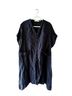 Cheyenne 100% Linen Solid Black Short Sleeve Button-Down Shirt Size S - photo 1
