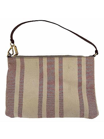 Prada Prada Striped Triangle Logo Pouch in Multicolor Canvas (view 2)