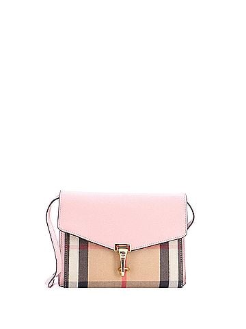 Burberry Macken Crossbody Bag Leather and House Check Canvas Small (view 1)