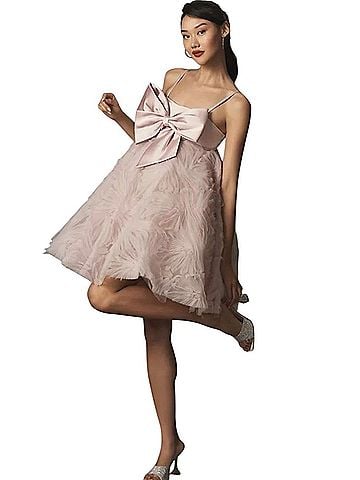 Mac Duggal Mac Duggal Bow Front Tulle Mini Dress NWT $698 20584 Size 2 Wedding Cocktail Dress (view 1)