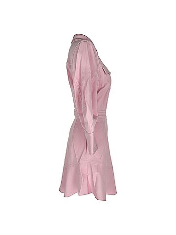 Brandon Maxwell Brandon Maxwell Piqué Mini Shirt Dress in Pink Cotton (view 2)