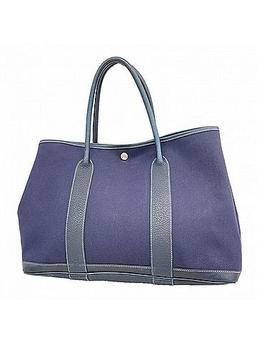 Hermès Hermes Garden PM Tote Bag, Toile H, Navy, ?I stamp, Women's (view 1)