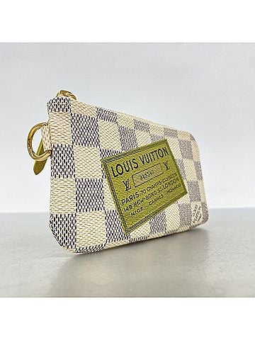 Louis Vuitton Louis Vuitton Damier Azur Pochette Clé Complice Wallet/Coin Case N63085 White Green (Men's/Women's) (view 2)