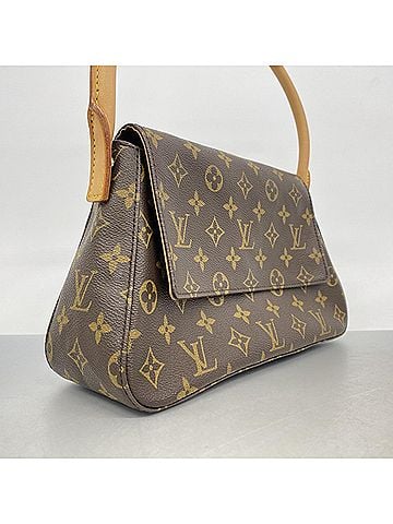 Louis Vuitton Louis Vuitton Monogram Mini Looping Shoulder Bag M51147 Brown Women's (view 2)