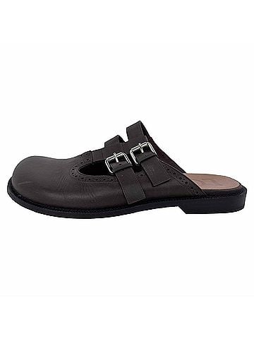 Loewe Loewe Campo Mary Jane Mules in Brown Leather (view 2)