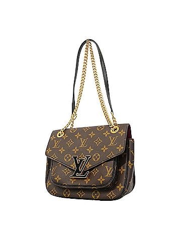 Louis Vuitton Louis Vuitton Monogram Passy Shoulder Bag M45592 Brown Black Women's (view 1)