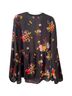 Old Navy 100% Polyester Floral Black Pink Long Sleeve Blouse Size XXL (tall) - photo 2