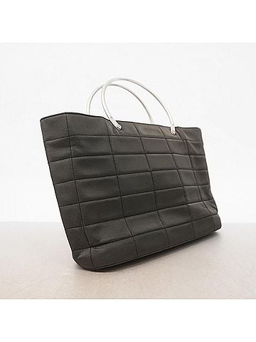 Chanel Chanel handbag, chocolate bar design, nylon, black, women's. (view 2)