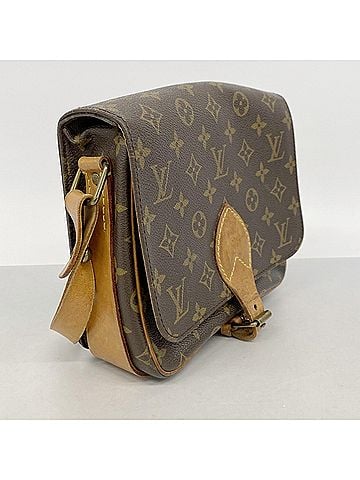 Louis Vuitton Louis Vuitton Monogram Cartouchiere MM Shoulder Bag M51253 Brown Women's (view 2)