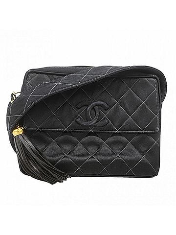 Chanel Chanel Matelassé Shoulder Bag, Satin, Black, Women's (view 1)