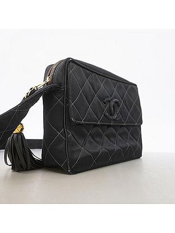 Chanel Chanel Matelassé Shoulder Bag, Satin, Black, Women's (view 2)