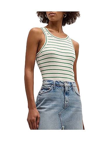 Mother The Chin Ups Striped Bodysuit Sleeveless T-Shirt (view 1)