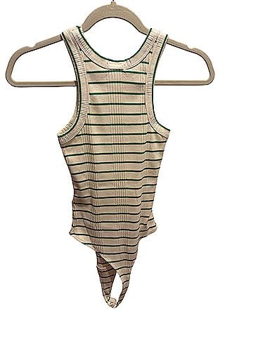 Mother The Chin Ups Striped Bodysuit Sleeveless T-Shirt (view 2)