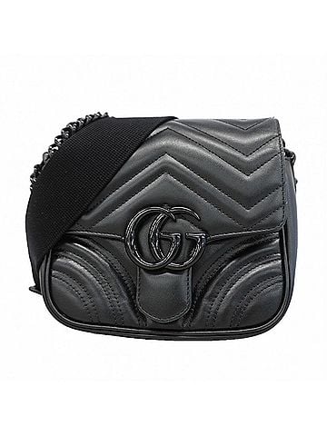 Gucci Gucci GG Marmont 739681 Leather Handbag, Black, 2-way Bag for Women (view 1)