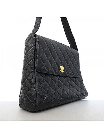 Chanel Chanel Matelassé Shoulder Bag, Caviar Leather, Black, Women's (view 2)