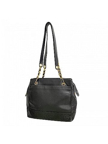 Chanel Chanel Triple Coco Caviar Leather Tote Bag - Chain Black Women's (view 1)