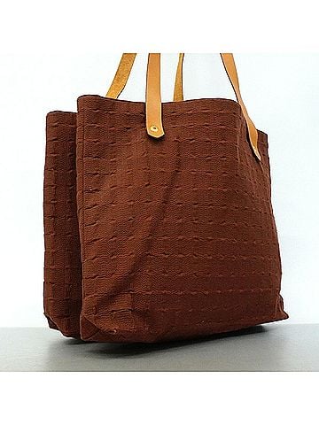 Hermès Hermes tote bag, Amedabacaba de Poche, canvas, brown, women's. (view 2)