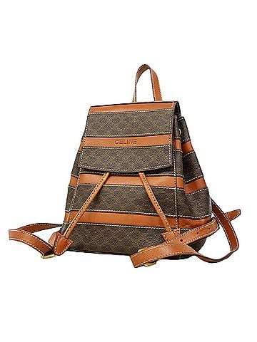 Céline Celine Macadam Backpack/Daypack, Brown, Women's (view 1)