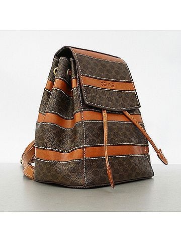 Céline Celine Macadam Backpack/Daypack, Brown, Women's (view 2)