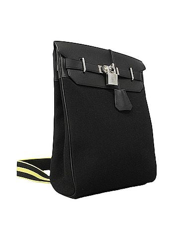 Hermès Hermes shoulder bag, Accad PM, Toile Officier Swift leather, black, W stamp, men's. (view 2)