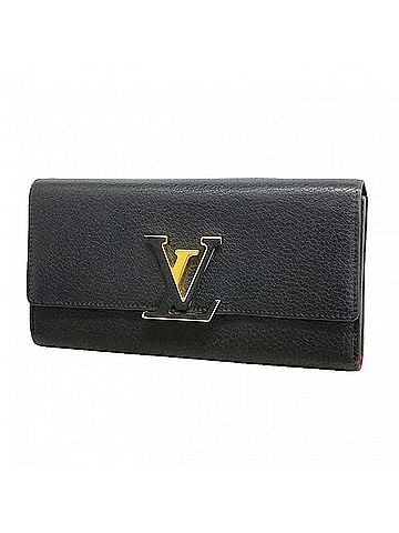 Louis Vuitton Louis Vuitton Long Wallet, Taurillon Leather, Portefeuille Capucines, M61248, Noir (Women's) (view 1)