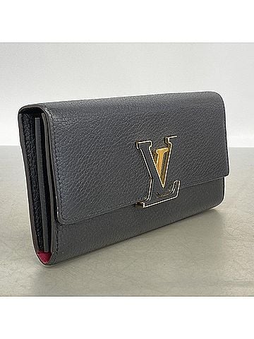 Louis Vuitton Louis Vuitton Long Wallet, Taurillon Leather, Portefeuille Capucines, M61248, Noir (Women's) (view 2)