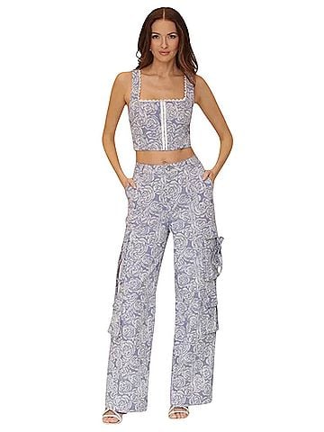 Avec Les Filles Rose Jacquard Cargo Pants (view 1)