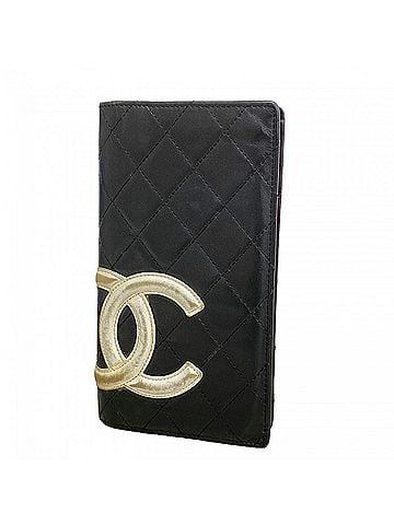 Chanel Chanel Cambon Lambskin Long Wallet, Black, Women's (view 1)