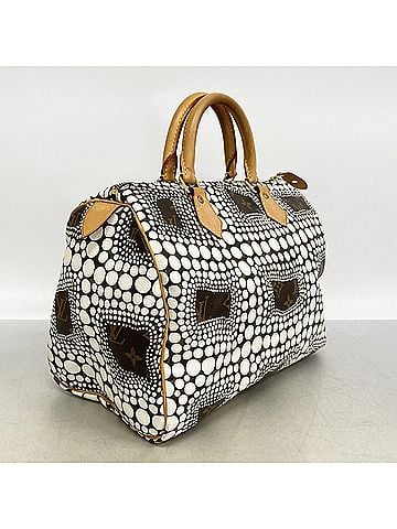 Louis Vuitton Louis Vuitton Monogram Town Yayoi Kusama Collaboration Speedy 30 Handbag M40690 Blanc Women's (view 2)